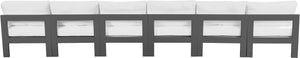 Nizuc Waterproof Fabric / Aluminum / Foam Contemporary White Waterproof Fabric Outdoor Patio Modular Sofa - 180" W x 30" D x 34" H