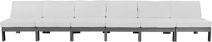 Nizuc Waterproof Fabric / Aluminum / Foam Contemporary White Waterproof Fabric Outdoor Patio Modular Sofa - 180" W x 30" D x 34" H