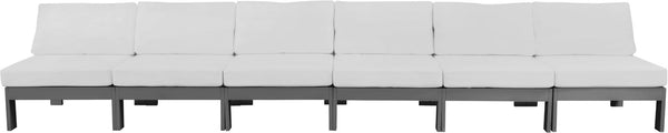 Nizuc Waterproof Fabric / Aluminum / Foam Contemporary White Waterproof Fabric Outdoor Patio Modular Sofa - 180" W x 30" D x 34" H