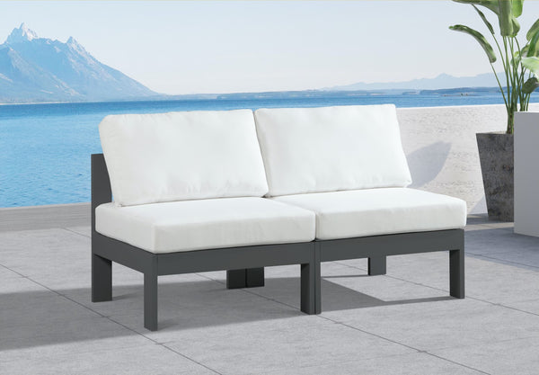 Nizuc Waterproof Fabric / Aluminum / Foam Contemporary White Waterproof Fabric Outdoor Patio Modular Sofa - 60" W x 30" D x 34" H