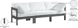 Nizuc Waterproof Fabric / Aluminum / Foam Contemporary White Waterproof Fabric Outdoor Patio Modular Sofa - 90" W x 30" D x 34" H