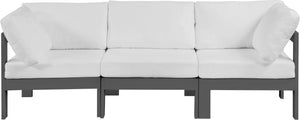 Nizuc Waterproof Fabric / Aluminum / Foam Contemporary White Waterproof Fabric Outdoor Patio Modular Sofa - 90" W x 30" D x 34" H
