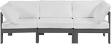 Nizuc Waterproof Fabric / Aluminum / Foam Contemporary White Waterproof Fabric Outdoor Patio Modular Sofa - 90" W x 30" D x 34" H