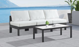 Nizuc Waterproof Fabric / Aluminum / Foam Contemporary White Waterproof Fabric Outdoor Patio Modular Sofa - 90" W x 30" D x 34" H