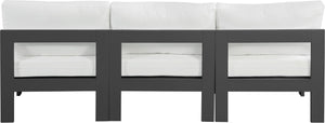 Nizuc Waterproof Fabric / Aluminum / Foam Contemporary White Waterproof Fabric Outdoor Patio Modular Sofa - 90" W x 30" D x 34" H