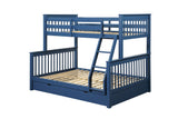 Haley II Transitional Twin/Full Storage Bunk Bed Navy Blue Finish 37865-ACME