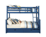 Haley II Transitional Twin/Full Storage Bunk Bed Navy Blue Finish 37865-ACME