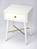 Delridge White & Gold End Table