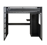 Cargo Scandinavian Storage Twin Loft Bed Gunmetal Finish 37965-ACME