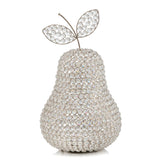 HomeRoots 17.5" Jumbo Faux Crystal Silver Pear Sculpture 379772-HOMEROOTS 379772