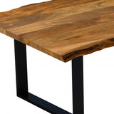 63" Modern Rustic Real Wood Live Edge Dining Table