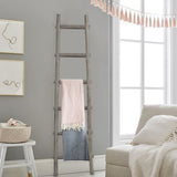 HomeRoots 6 Step Grey Decorative Ladder Shelve 379918-HOMEROOTS 379918