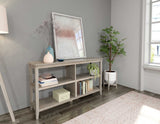 HomeRoots 30" Bookcase With 2 Shelves In Washed Grey 379941-HOMEROOTS 379941