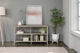 HomeRoots 30" Bookcase With 2 Shelves In Washed Grey 379941-HOMEROOTS 379941