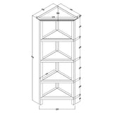 HomeRoots 60" Bookcase With 2 Shelves In White 379944-HOMEROOTS 379944