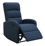 HomeRoots Relaxing Navy Blue Recliner Chair 379981-HOMEROOTS 379981