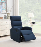 HomeRoots Relaxing Navy Blue Recliner Chair 379981-HOMEROOTS 379981