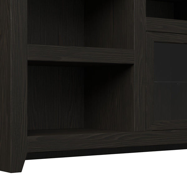 Legends Furniture Contemporary Modern Oak TV Stand for TV's up to 100 Inches, Black SK1595.MOC