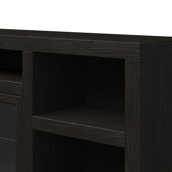 Legends Furniture Contemporary Modern Oak TV Stand for TV's up to 100 Inches, Black SK1595.MOC