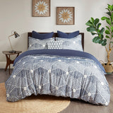 ink ivy ellipse shabby chic 100 cotton clipped jacquard comforter set