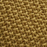 Hollis Knitted Cotton Square Pouf, Yellow Noble House