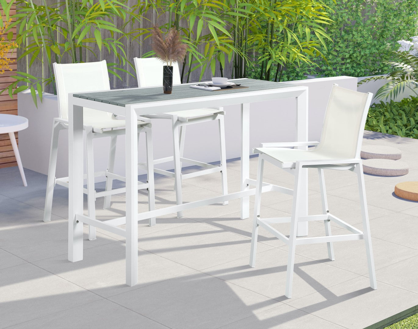 Nizuc Outdoor Patio Aluminum Bar Table - Thumbnail 5