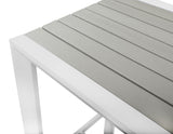 Nizuc Aluminum / Plastic Contemporary Grey Plastic Wood Accent Paneling Outdoor Patio Aluminum Rectangle Bar Table - 59.5" W x 23.5" D x 41.5" H