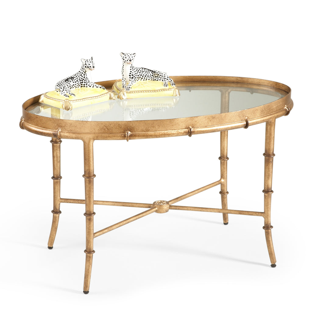 Gold Bamboo Cocktail Table