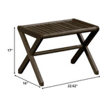 HomeRoots 23" Dark Brown Wood Slat Stool Or End Table 380054-HOMEROOTS 380054