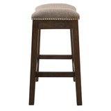 Counter Height Saddle Style Taupe Stool