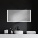 HomeRoots Rectangle White Accent Mirror With Crisp White Finish Frame 380085-HOMEROOTS 380085