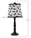 Black Traditional Table Lamp with Cow Printed Shade