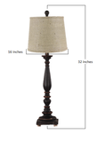 Distressed Black Traditional Table Lamp with Natural Burlap Fabric Shade