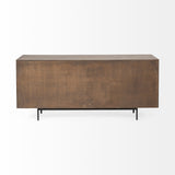 HomeRoots Medium Brown Solid Mango Wood Finish Sideboard With 6 Easy Sliding Drawers 380212-HOMEROOTS 380212