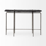 HomeRoots Black Slate Console Table With Iron Base 380219-HOMEROOTS 380219