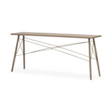 Medium Brown Wooden Console Table With 4 Angular Legs