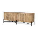 HomeRoots Brown Solid Mango Wood Finish Sideboard With 4 Cabinet Doors 380238-HOMEROOTS 380238