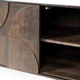 HomeRoots Brown Solid Mango Wood Finish Sideboard With 4 Cabinet Doors 380244-HOMEROOTS 380244