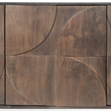 HomeRoots Brown Solid Mango Wood Finish Sideboard With 4 Cabinet Doors 380244-HOMEROOTS 380244