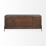 HomeRoots Brown Solid Wood Sideboard With 6 Drawers And 2 Cabinet Doors 380253-HOMEROOTS 380253
