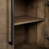 HomeRoots Brown Solid Mango Wood Finish Sideboard With 4 Door Cabinets 380255-HOMEROOTS 380255