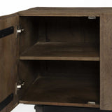 HomeRoots Brown Solid Mango Wood Finish Sideboard With 4 Cabinet Doors 380258-HOMEROOTS 380258