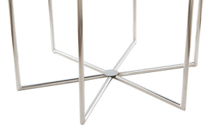 Zuo Modern Forma MDF, Steel Modern Commercial Grade Side Table Multicolor, Silver MDF, Steel