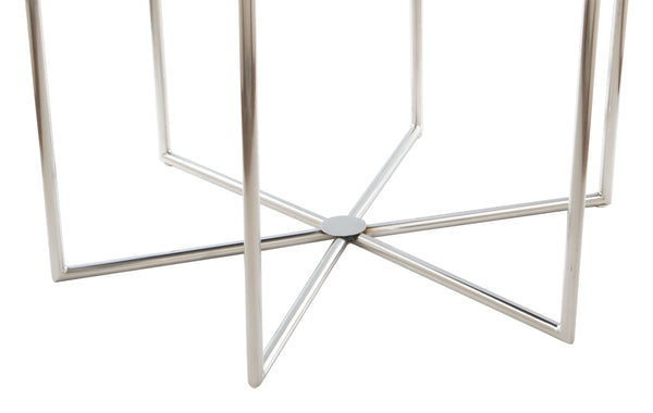 Zuo Modern Forma MDF, Steel Modern Commercial Grade Side Table Multicolor, Silver MDF, Steel