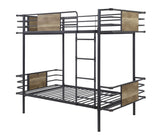 Deliz Industrial Twin/Twin Bunk Bed METAL] Gunmetal (Sandy Gray) • WOOD PANEL] 38130-ACME