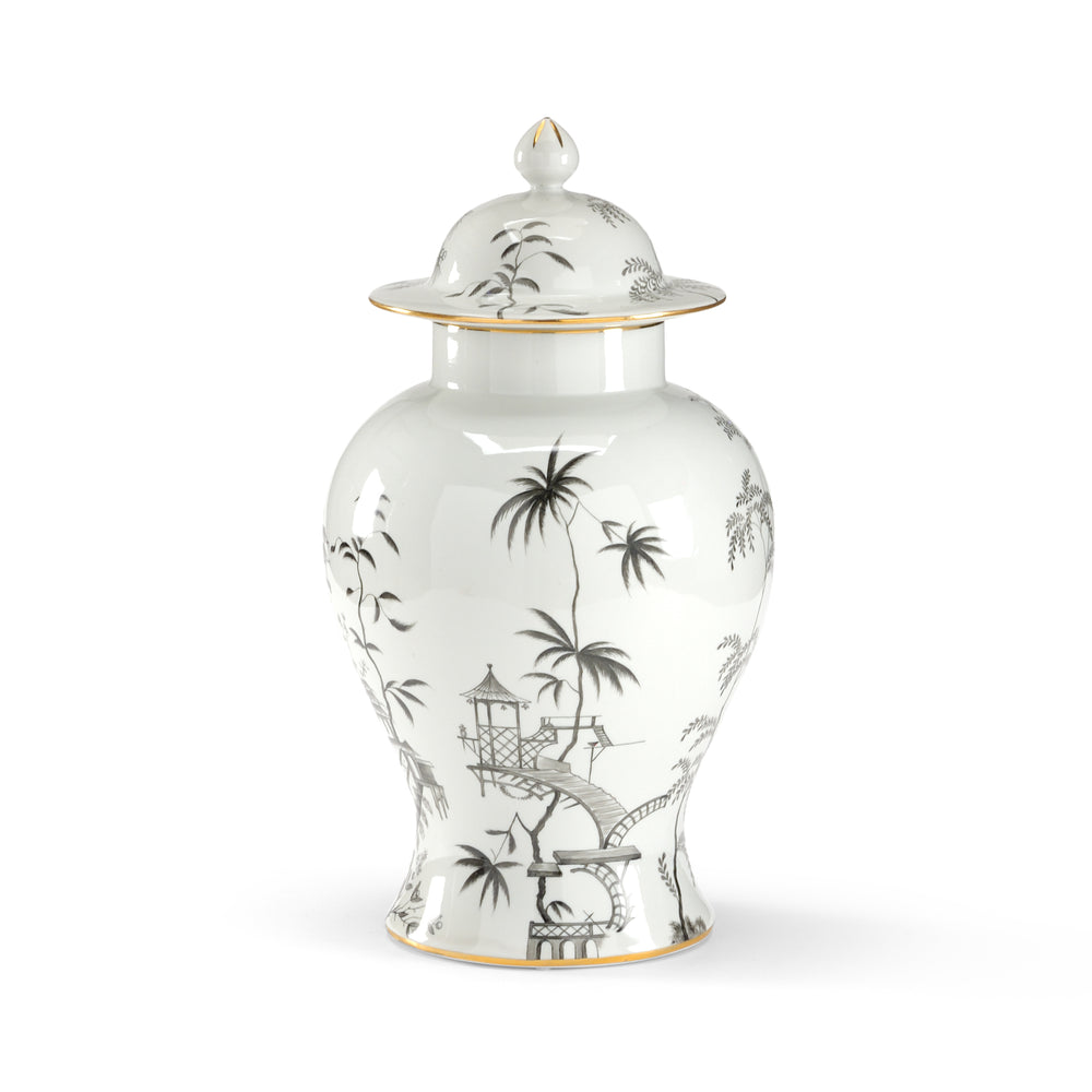 Black/White Chinoiserie Jar