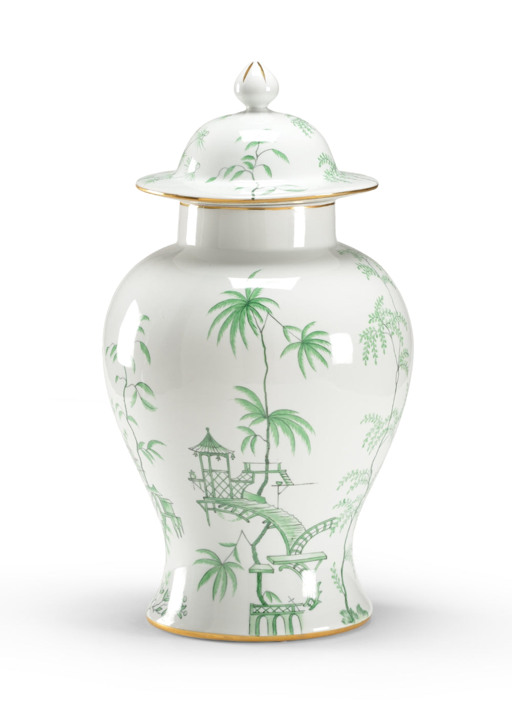 Green Chinoiserie Jar