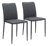 Zuo Modern Harve 100% Polyurethane, Plywood, Steel Modern Commercial Grade Dining Chair Set - Set of 2 Gray, Black 100% Polyurethane, Plywood, Steel