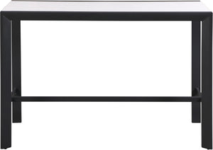 Nizuc Aluminum / Plastic Contemporary White Plastic Wood Accent Paneling Outdoor Patio Aluminum Rectangle Bar Table - 59.5" W x 23.5" D x 41.5" H