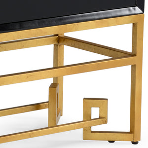 Decker Cabinet - Stylish Black & Gold Leaf Design, Perfect for Modern Home Décor & Storage Solutions